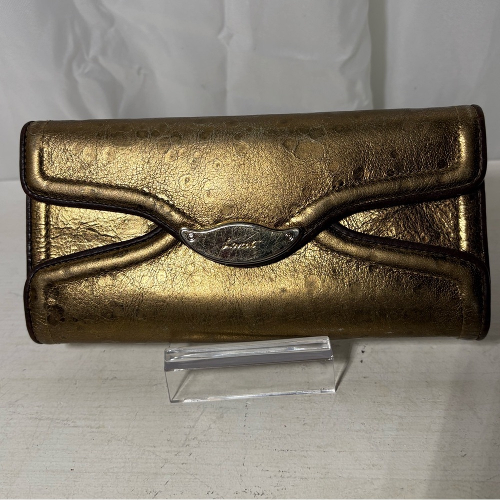 LOVECAT GOLD/BRONZE Textured Metallic WOMENS Leather Wallet